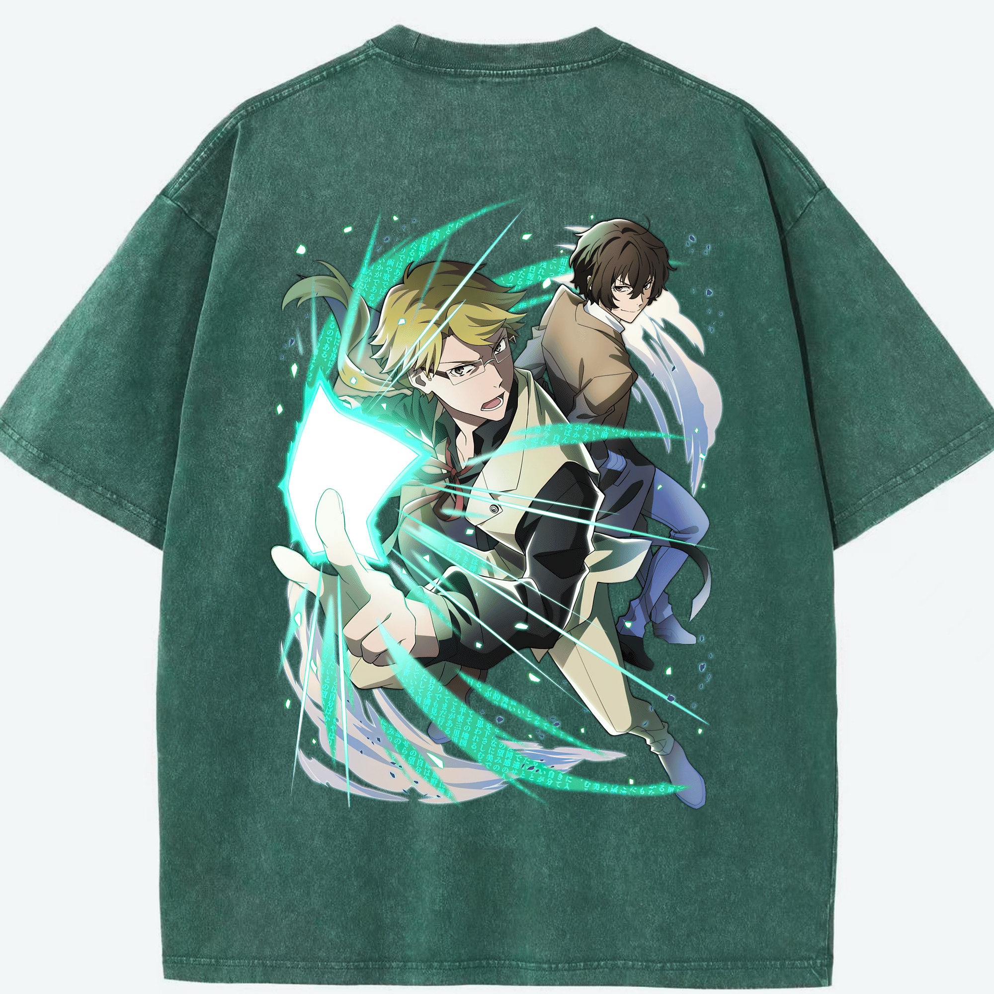 （画像用） 文豪ストレイドッグス Bungo Stray Dogs 綿100% ヴィンテージ風 半袖Tシャツ（背面プリント）